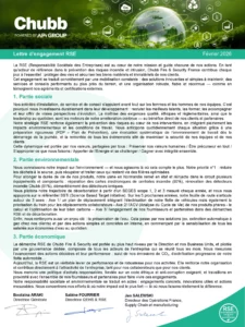 Lettre engagement RSE 2026 Chubb