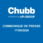 fond bleu logo Chubb blanc, communiqué de presse 17/09/2026