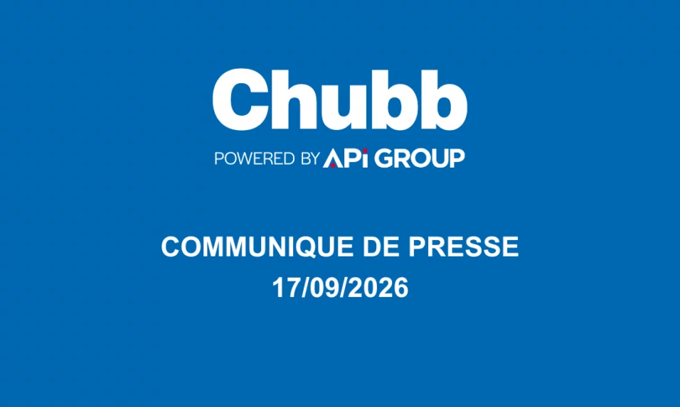 fond bleu logo Chubb blanc, communiqué de presse 17/09/2026